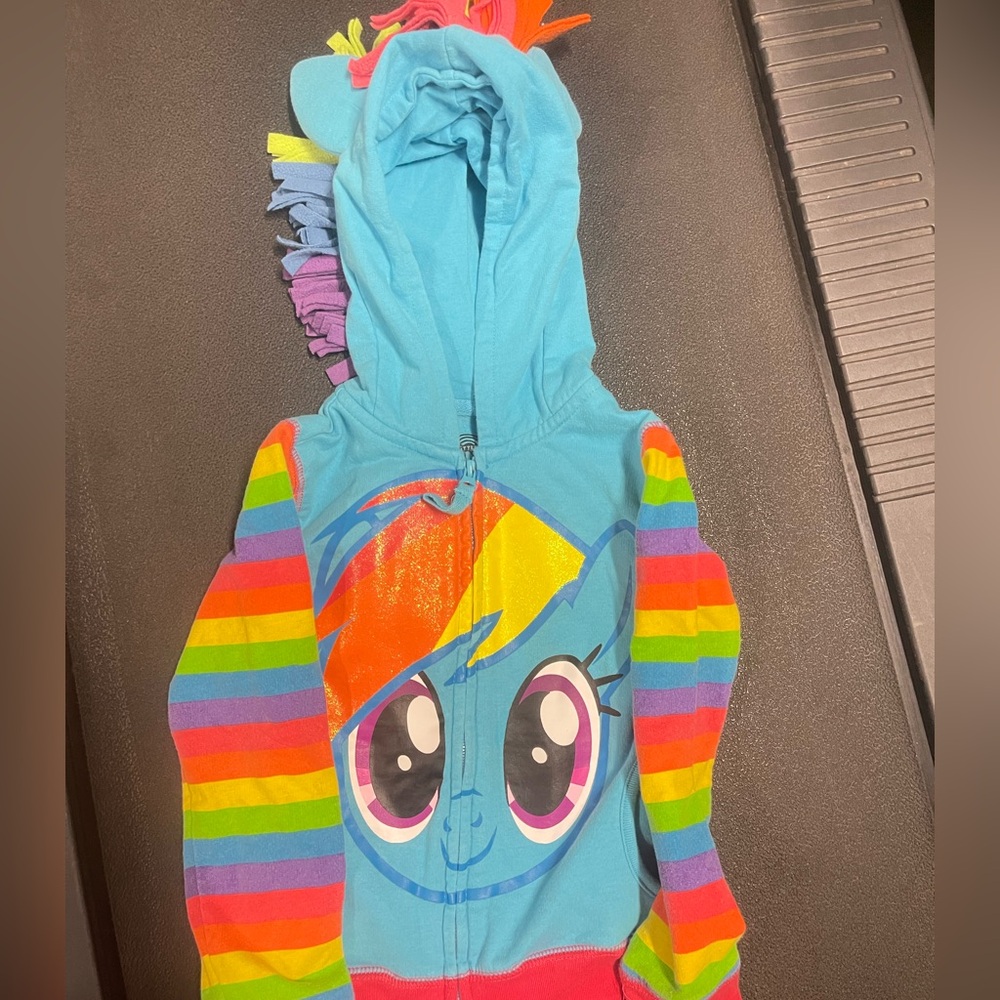 Colorful Rainbow Hoodie with Character Design my little pony